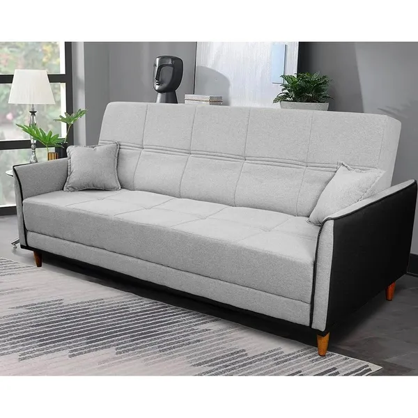 Sofá Cama Sérvia 2,00m Cinza Linho Rustico - King House
