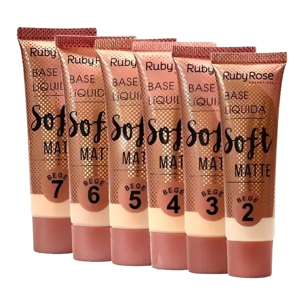Base Liquida Facial Solft Matte bege  Ruby Rose