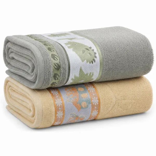 Kit 2 Toalhas de Banho Infantil 100% Algodão Soft Kids c/ Desenhos Bordado Menino Menina Super Macia