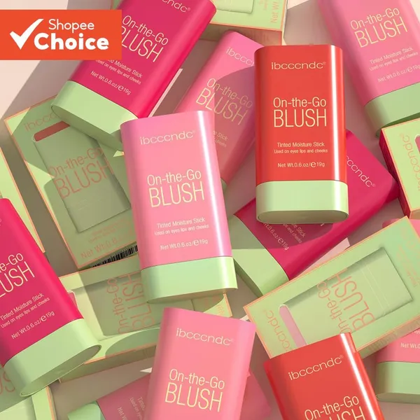 Stick de blush multi-funções-Cor natural de longa duração para maquiagem feminina