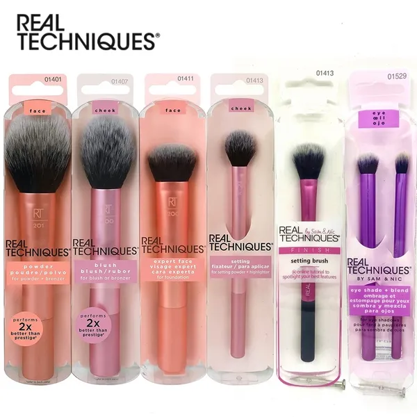 Real Techniques Pincéis De Maquiagem Série Fundação Blush Marcador Sombra Contorno Em Pó Solto