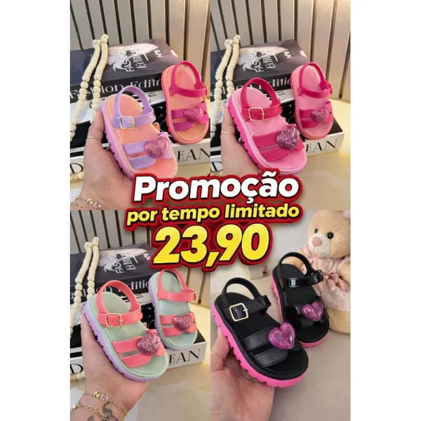Sandalia Baby Infantil Menina Feminina Casual Confortavel 19 ao 26