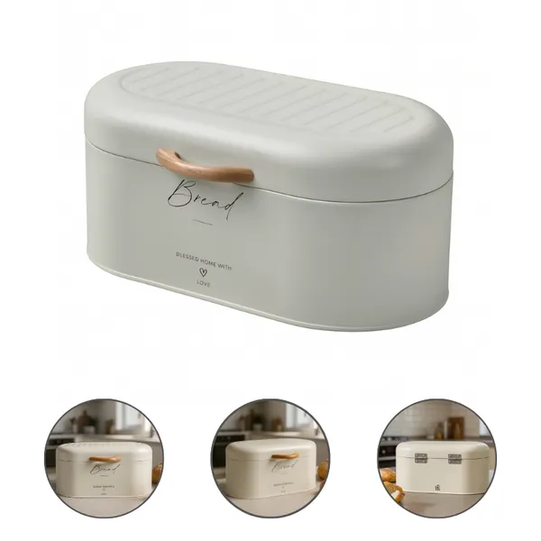 Porta Pão Grande Metal Organizador De Pão Bolo Com Tampa Moderno Lumi