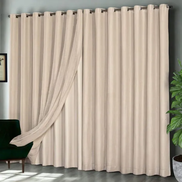 Cortina Gaze de Linho 3,00 m com Forro Microfibra