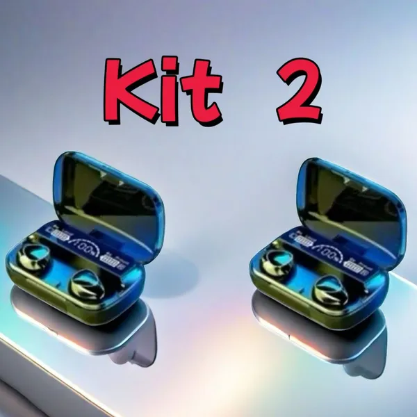 Kit M10 Bluetooth 5.3 Fones de ouvido TWS com Power Bank