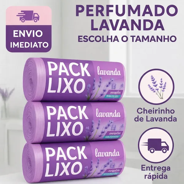 Saco de Lixo Lavanda Neutralizador de Odor Pia e Banheiro Escolha o Tamanho - Extrusa-Pack