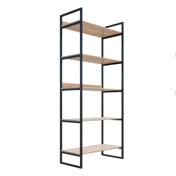 Estante Industrial Grande Aço e Madeira Vintage p/ Sala Escritório Livros