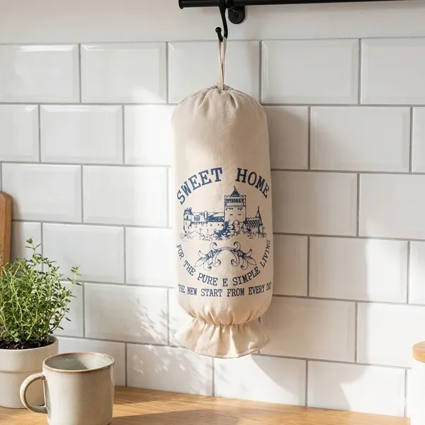 Puxa saco Sweet Home 43x22cm Azul