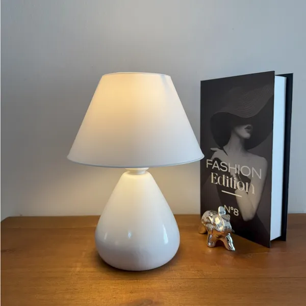 Abajur Luminaria de Ceramica Porcelana Bivolt Com Cupula Gota para Decoração Quarto Escritorio Decoração Várias Cores