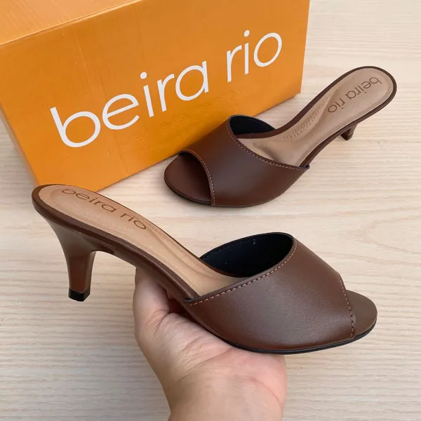 Tamanco Sandália Feminino Beira Rio Casual Leve Moda Casual Salto Fino Confortável