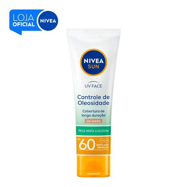 NIVEA SUN Protetor Solar UV Face Controle de Oleosidade Cor Média FPS 60 50ml BBB 26