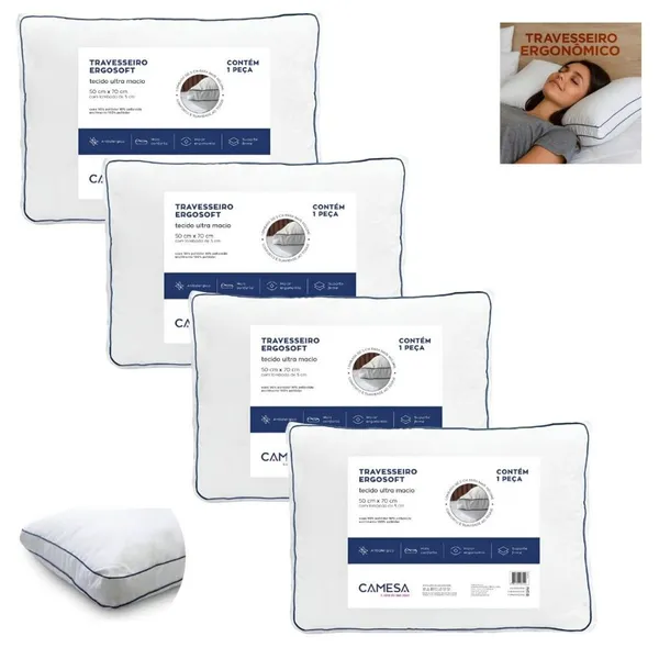 Kit 2 travesseiros Camesa Padrão Hotel