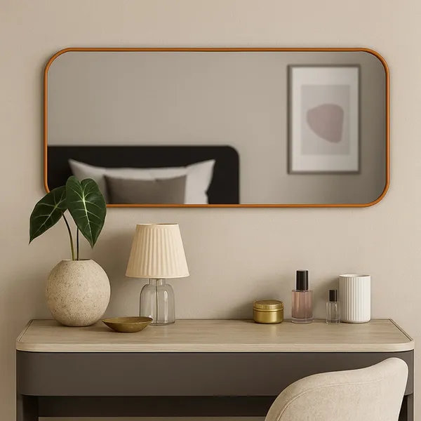 Espelho Organico Decorativo Grande Corpo Inteiro Retangular Capsula Fogo Pedra Escolha Seu Modelo