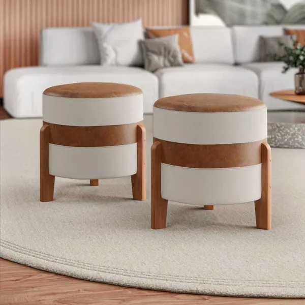 Puff kit 2 unidades Orion Decorativo Pés