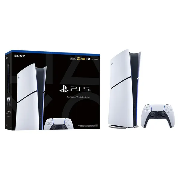 PlayStation 5 Slim Digital 825GB + Controle Sem Fio DualSense Branco