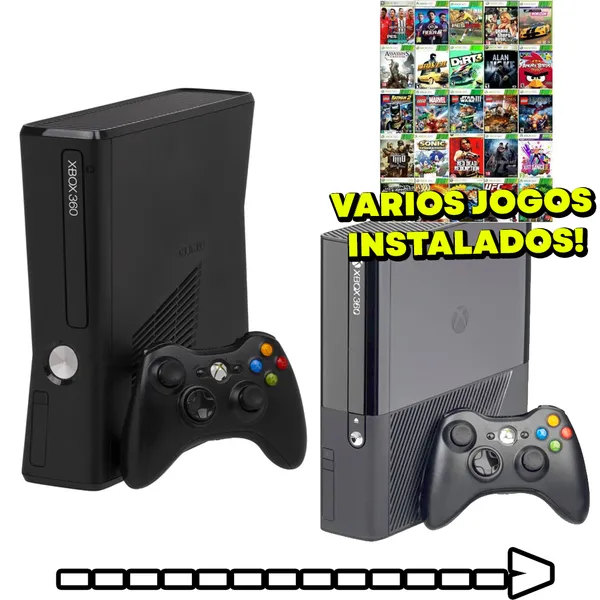 Xbox 360 Slim e Super Slim RGH com HD