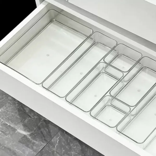 Kit 7 Organizadores Multiuso para Gavetas, Armários, Geladeiras Potes em Acrílico
