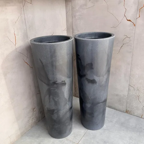 Kit Conjunto 2 Vasos Grandes para plantas Decorativo Ibiza Marmorizado Luxo Moderno P