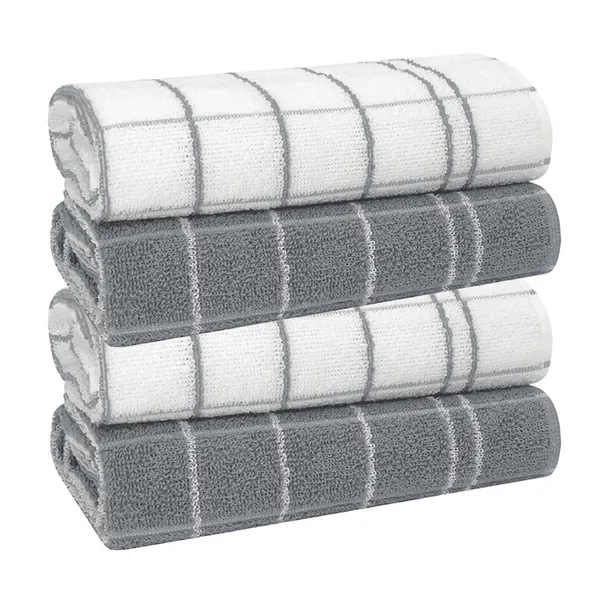 Kit 4 Pano de Prato Copa Atoalhado Chef Grande Listrado Premium 100% Algodão