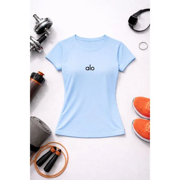 Camiseta Dry Fit Feminina Manga Curta Yoga Baby Look Rosa Pink