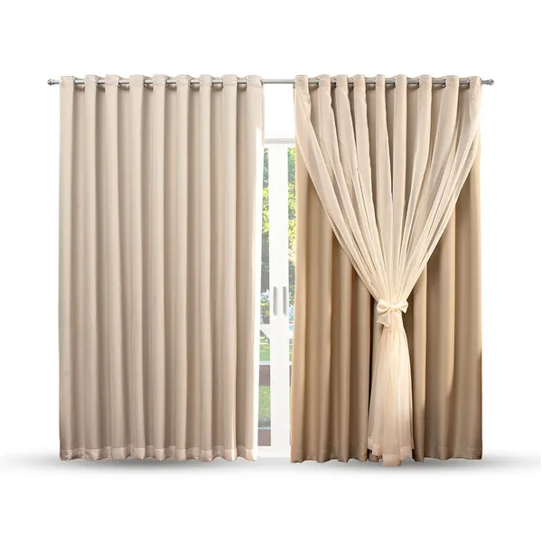 cortina blackout com voil forro 6,00 x 2,70 metros para quarto sala e decoração casa blecaute