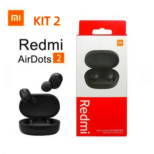 Fone Bluetooth Sem Fio Wireless Airdots 2 pro Redmi TWS Bluetooth Com Led