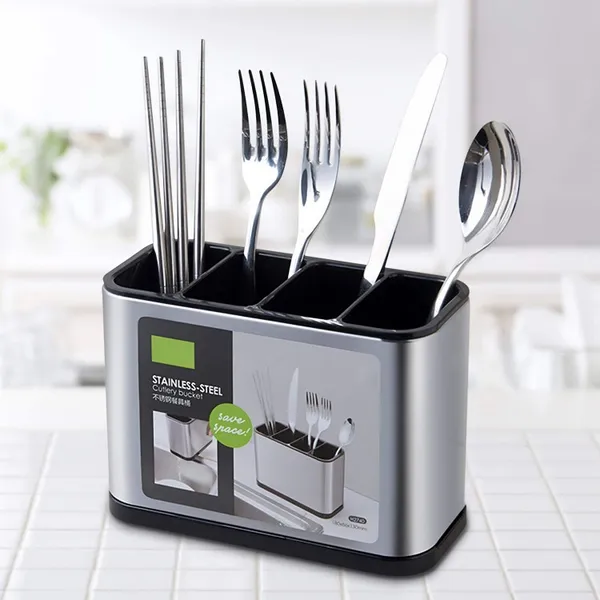 Porta Talheres Escorredor Aço Inox Vazado Pia Cozinha