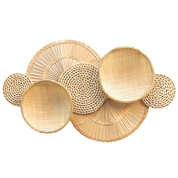 Decoração de parede boho em palha