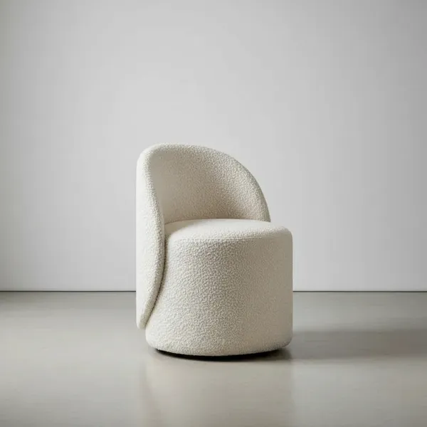 Banco Decorativo Pufe Sala E Quarto Com Encosto Boucle Flat Interiores