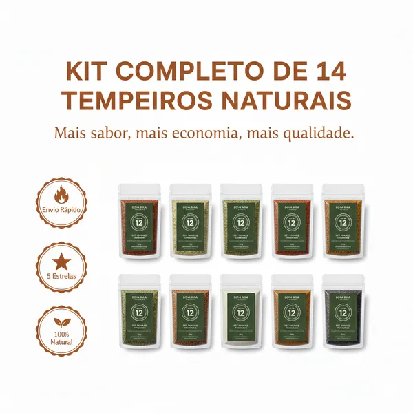 Super Kit  14 Temperos Premium – Total de 700g