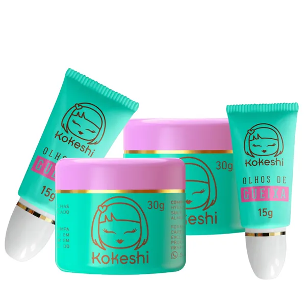 Super Kit Renovadores Faciais Kokeshi Hidratação Renovação 2 Cremes e Olhos de Gueixa