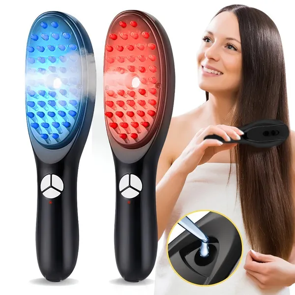 Escova Massageadora com Laser 4 em 1 - Tratamento Capilar e Antiqueda