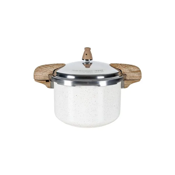 Panela de Pressão Brinox Antiaderente Ceramic Life Com Indução - Pressure 5,4L 22cm Vanilla