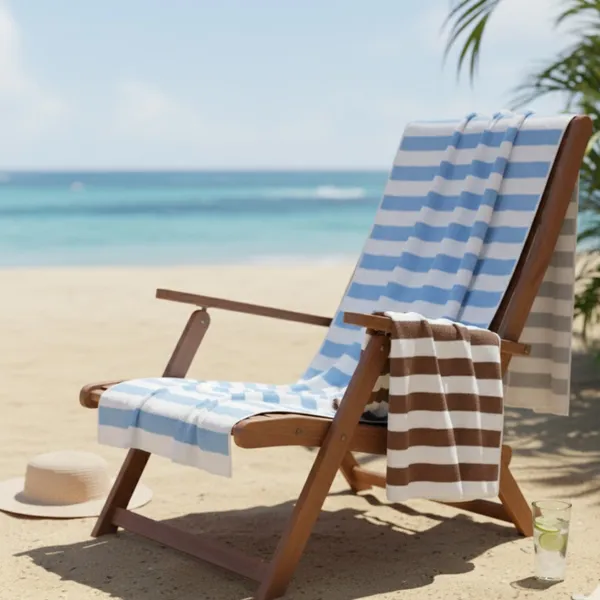 Toalha de Banho Soft Listrada 70 x 140cm Viagem Piscina Banheiro Felpuda Praia