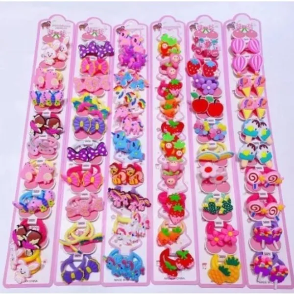 Kit 40 xuxinhas com detalhes de silicone (modelos variados)