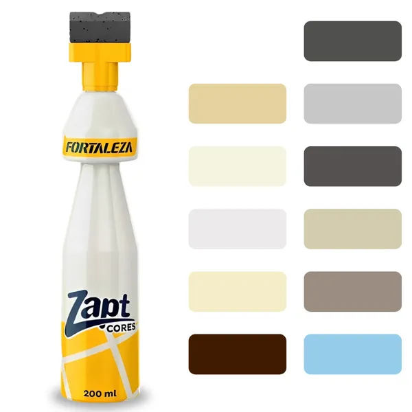 Tinta Para Rejunte Zapt Cores Fortaleza 200ml Prático Piso Parede Porcelanato Banheiro Branco
