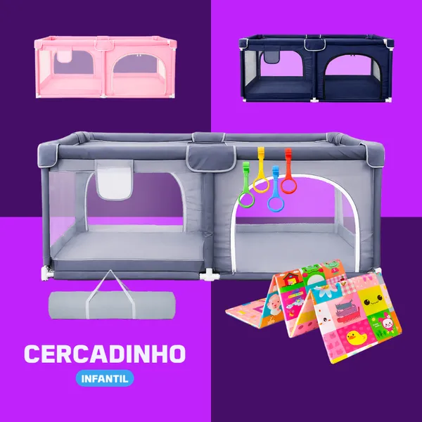 Cercadinho Bebê Grande Chiqueirinho Infantil Cercado 180x150 Portátil Dobrável
