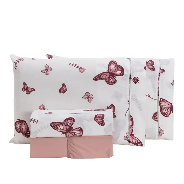 Jogo De Lençol Casal Queen 4 Peças Algodão Percal 180 Fios Ponto Palito La Vie Jogo de Cama Estampado