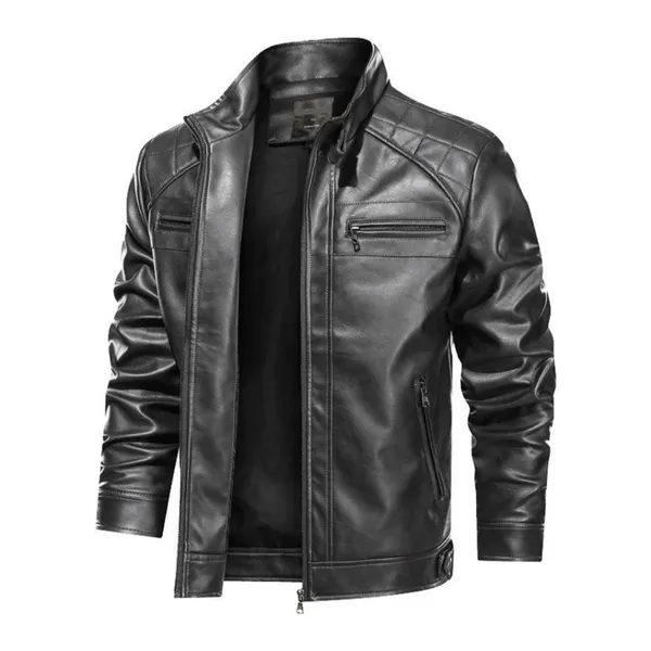 Jaqueta de Couro Masculina Slim Resistente
