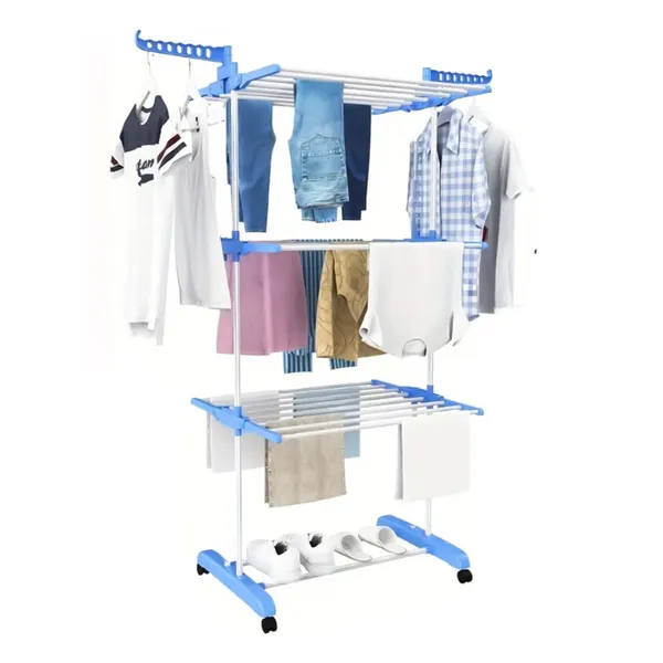 Varal De Chão Roupa Calcinha Grade 3 Andares Dobrável Portátil