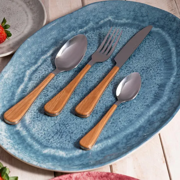 Faqueiro 24 Peças Wolff Milão Amadeirado