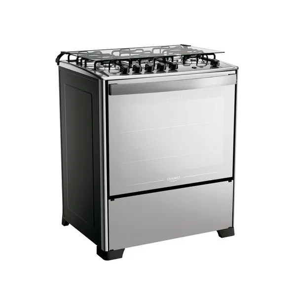 Fogão Dako Magister 5 Bocas Style Mesa de Inox a Gás Espelhado Bivolt