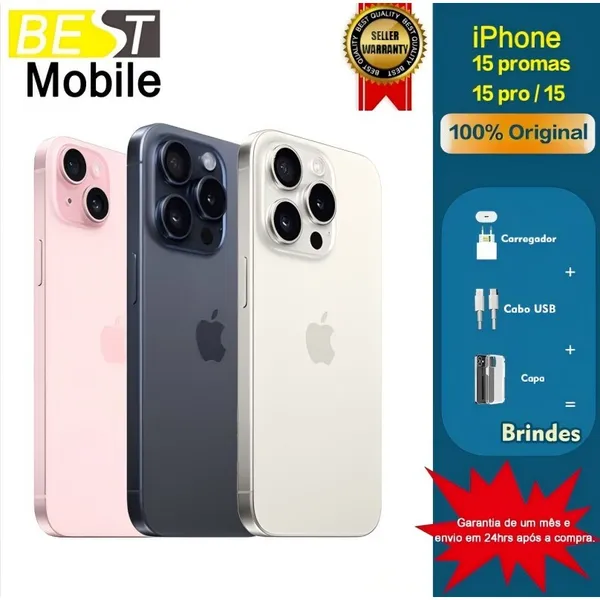 Celular iPhone 15/ 15 Pro/ 15 Pro Max 128gb/ 256gb 5g ORIGINAL + NF Produto de exibição