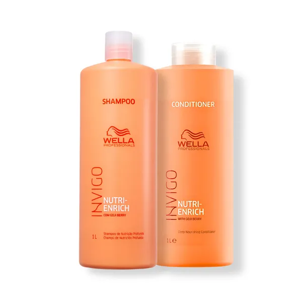 Kit Wella - Shampoo 1L e Condicionador 1L Enrich