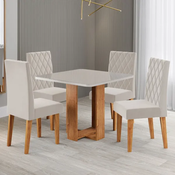 Mesa de Jantar 4 Lugares Magiore - Viero Móveis