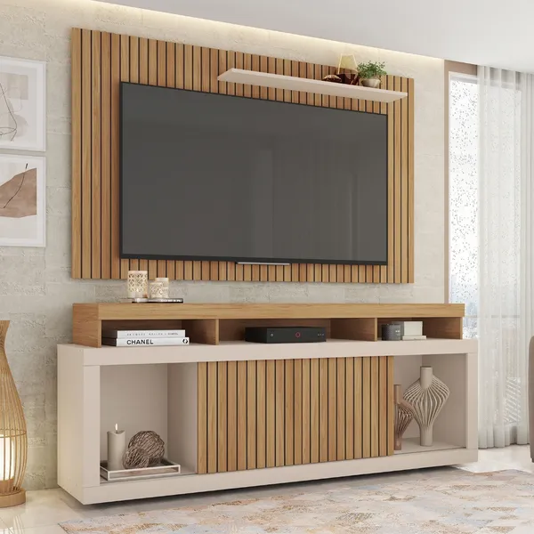 Rack Com Painel Para TV até 65 Polegadas Life Marrom Caemmun