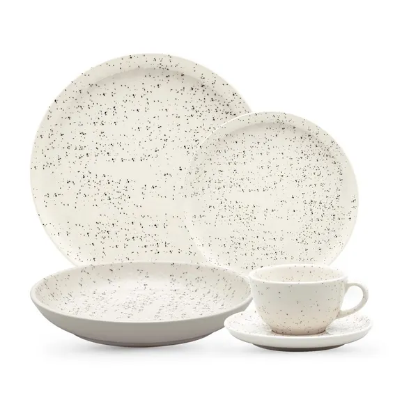 Aparelho de Jantar E Chá 20 Peças Flat Chuvisco Jogo De Pratos E Xícaras Oxford