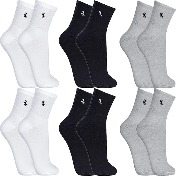 Kit 6 Pares Meias Lupo Cano Médio Alto Longo Masculino Feminina Algodão Original Casual Confortável