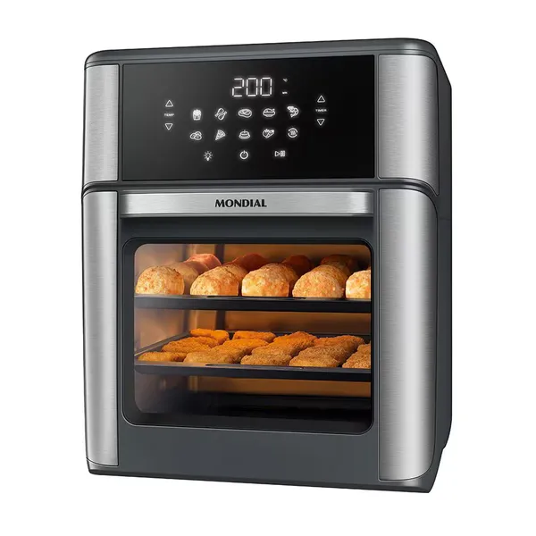 Fritadeira Elétrica Air Fryer Forno 12L AFON-12L-GI 2000W Painel Digital Mondial