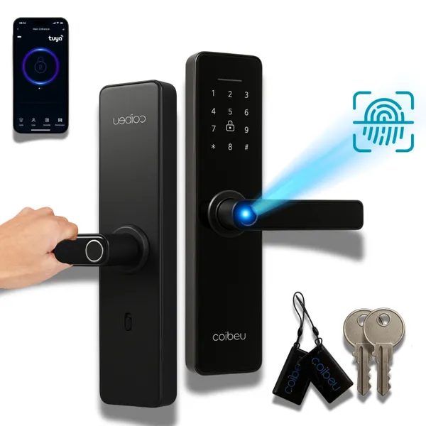 Fechadura Eletrica Eletronica Digital 5 Em 1 Porta Trava Biometria Bluetooth Senha Touch Biométrica